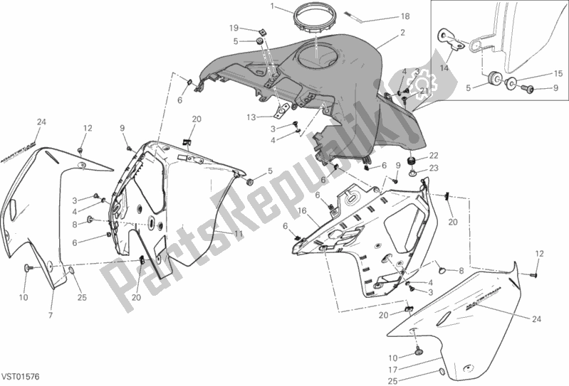 All parts for the 34a - Fairing of the Ducati Multistrada 1200 Enduro Thailand 2016